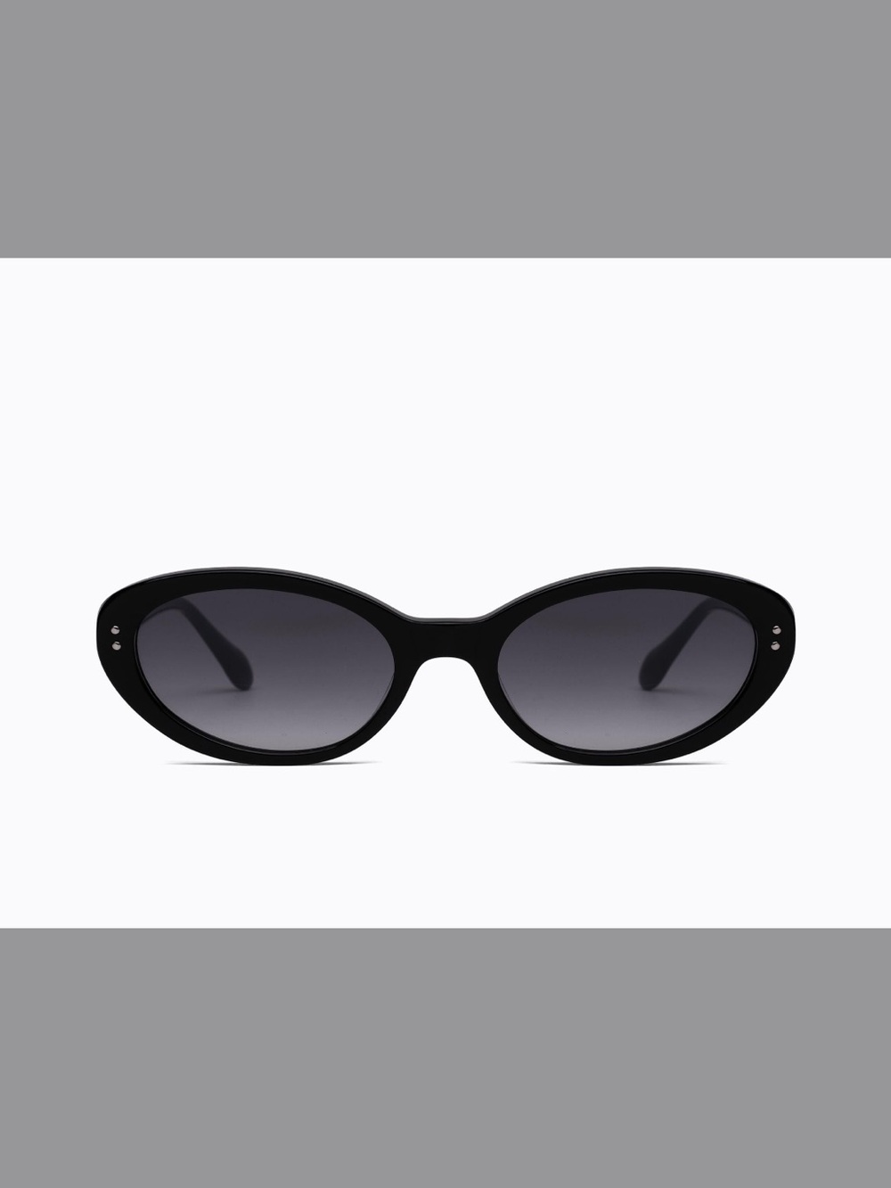 Caroline Lemke Women's Black Oval Sunglasses - Modern UV Protection